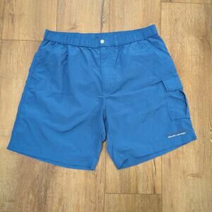 VTG Polo Sport Ralph Lauren Men's Large Nylon Shorts Royal Slate Blue Cargo Y2K
